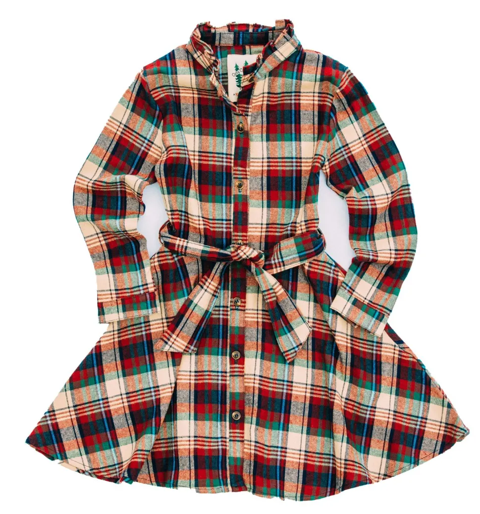 Apple Cinnamon Kids Flannel Dress