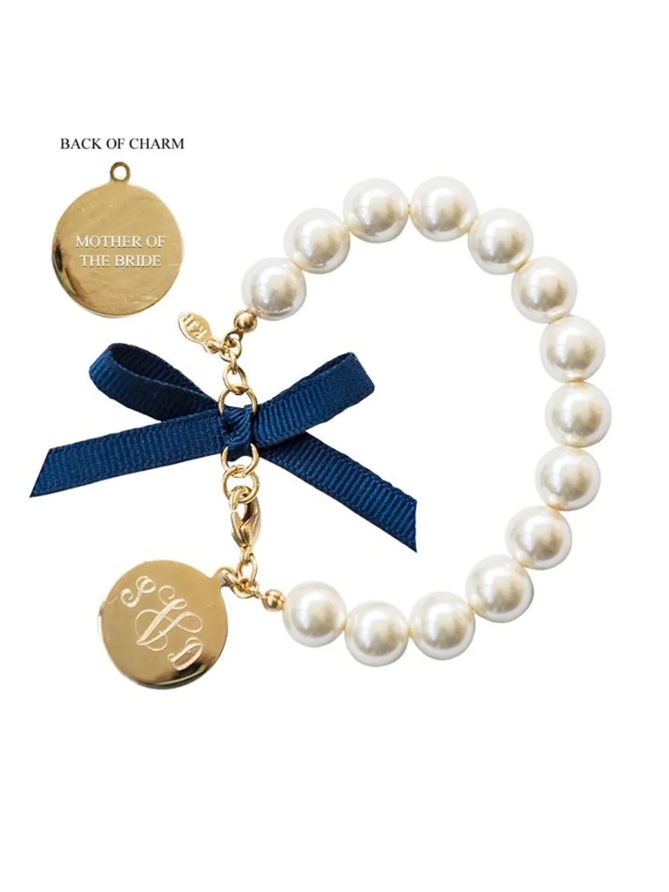 Classy Girls Wear Pearls Monogram Wedding Bracelet
