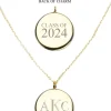 Gold Class Of 2024 Monogram Pendant Necklace