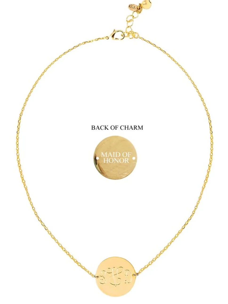 Monogram Chain Wedding Necklace