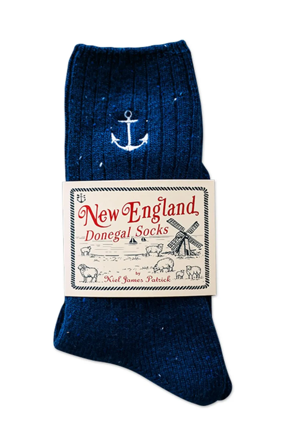Navy Anchor Donegal Socks