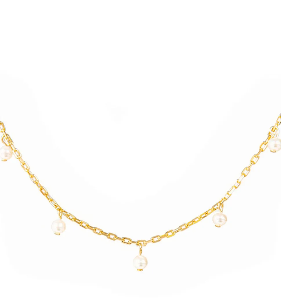 Pearl Drop Layering Necklace