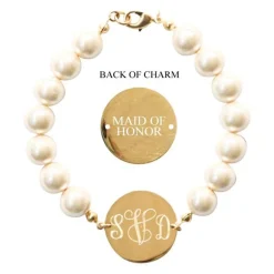 Pearl Monogram Wedding Bracelet