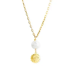Sunflower Pearl Drop Necklace