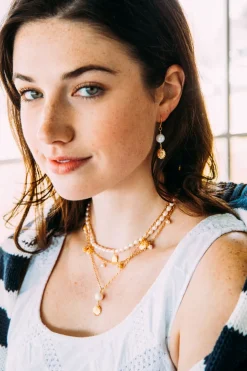 Sunflower Pearl Drop Necklace