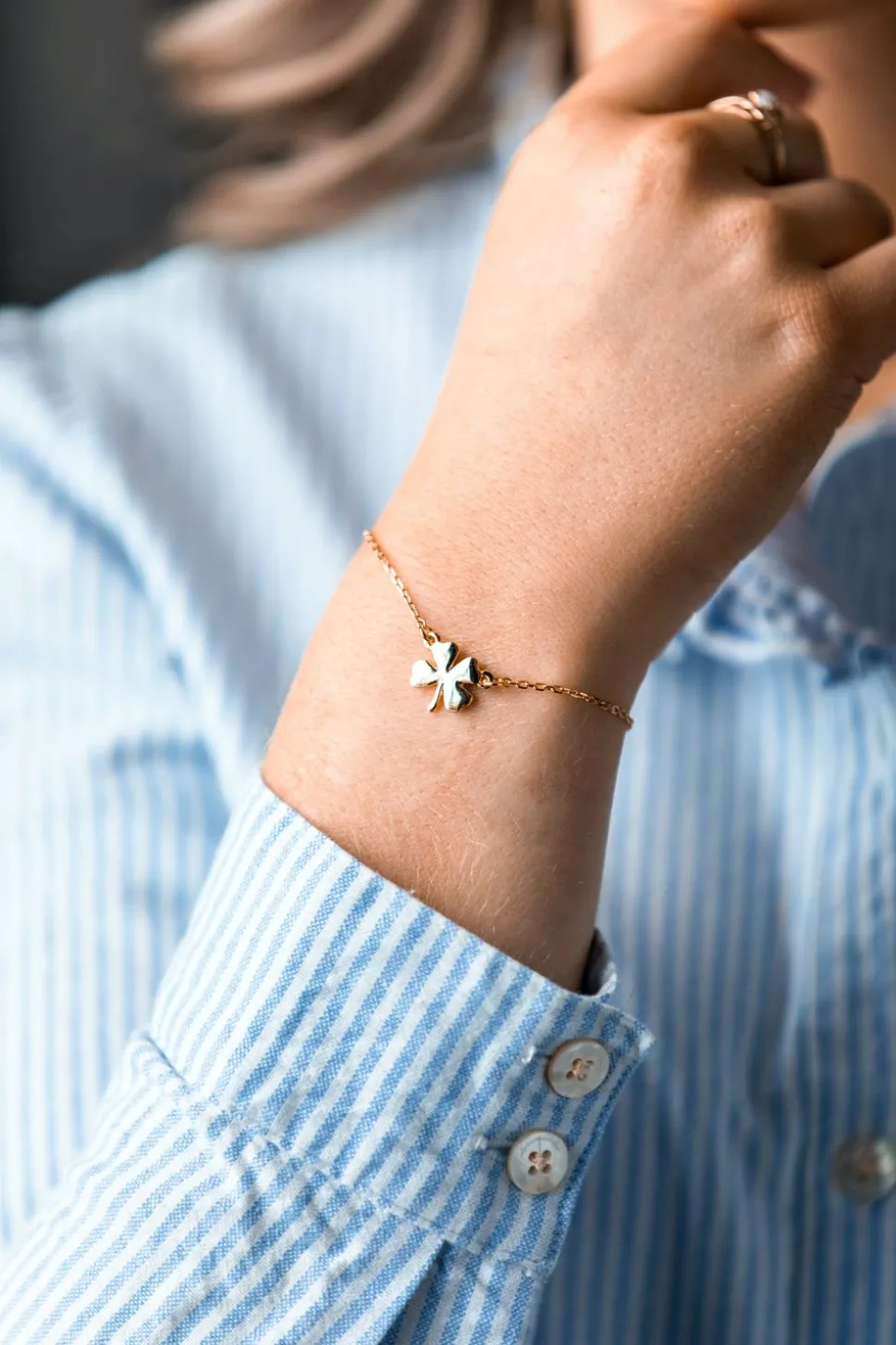 The Gold Four Leaf Clover Bracelet