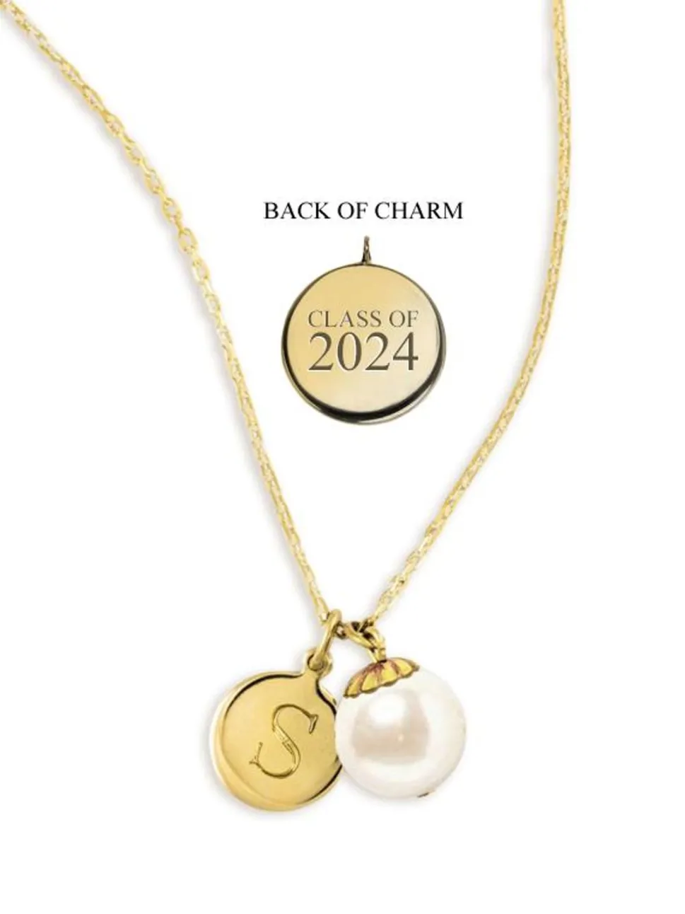 World'S Your Oyster Gold Necklace --Class Of 2024